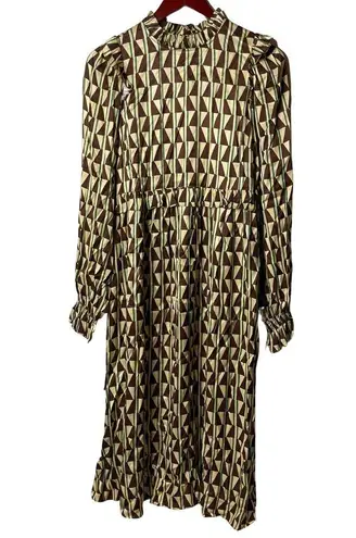 New KITRI Savannah Chocolate Tile Midi Dress sz US 2
