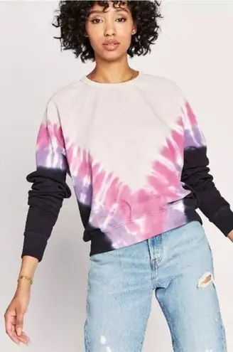 Daydreamer Flying V Varsity Tie Dye Crew Sweatshirt Size Small