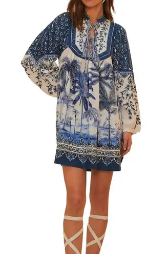 Farm Rio Palm Tree Beach Off-White Mini Dress NWT