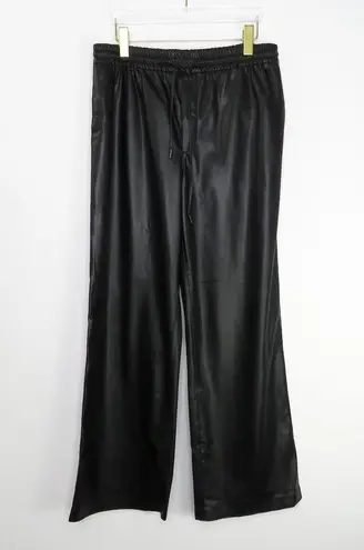 ZARA  Blogger Favorite Black Faux Leather Straight Leg Pants Large