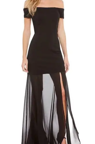 H by Halston Off The Shoulder Black Formal Gown Size 6