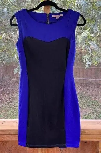 Casual Couture By Green Envelope Cobalt & Black Mini Sheath Dress Size S. NEW