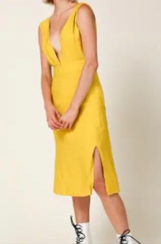 Line and Dot Yellow Ninette Dress