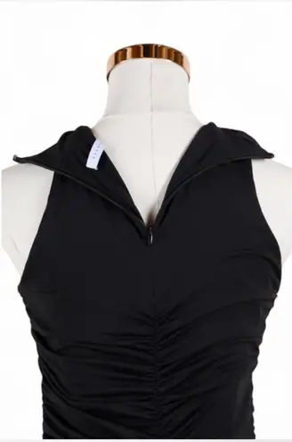 Susana Monaco Revolve Gathered Mock Neck Black Midi Dress