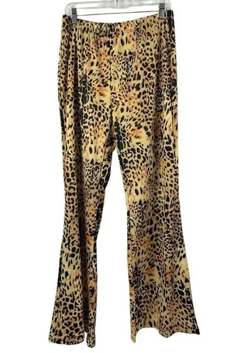Half Heart Women's Animal Print Stretch Pants Brown Size M
