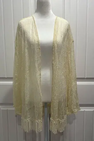 Others Follow vintage Lace Overlay Open Cardigan Size L