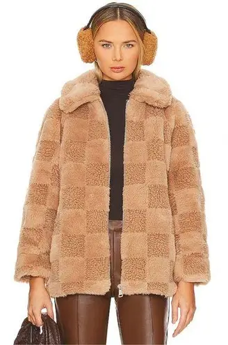 $540 Apparis Lucy Jacket in Butterscotch Checker NWT Tan Size L