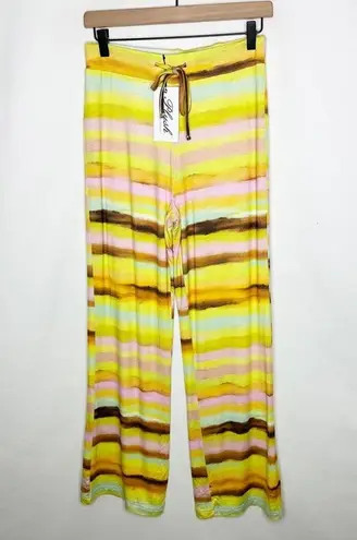 PLUSH Watercolor Sunset Halter Top/Wide Leg Pants NWT in Small