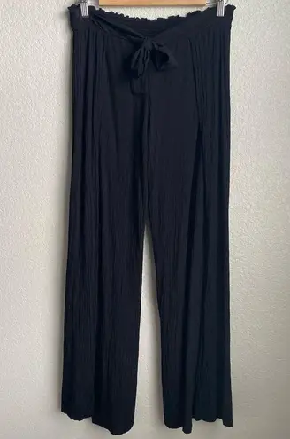 BECCA by Rebecca virtue BECCA Modern Muse Flyaway Wide Leg Side Slit Tie Waist Pants Swim Cover-up SZ S