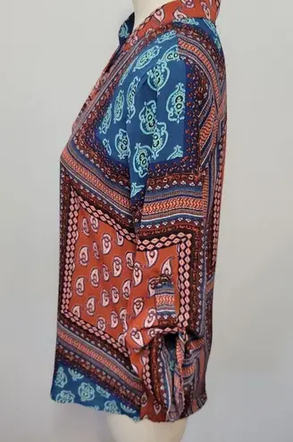 Wishful park  orange paisley blouse size medium