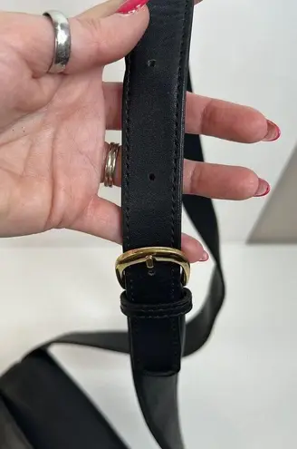 Vintage Bag Black Leather Crossbody Silver Heart Concho Adjustable Strap READ - Image 9