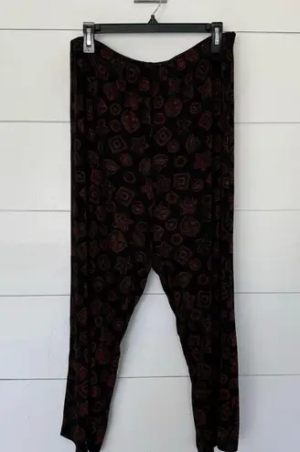 Coldwater Creek Women’s 1X Black Patterned Slinky Dress Pants