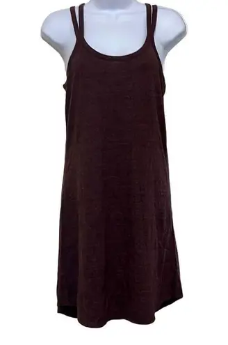 Chaser  Womens Size Medium Ribbed Sleeveless Dress Burgundy Criss Cross NWT