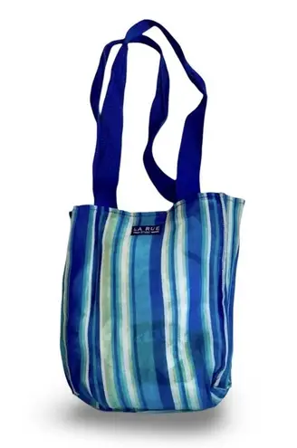 La Rue Mesh Tote Shopping Bag Blue