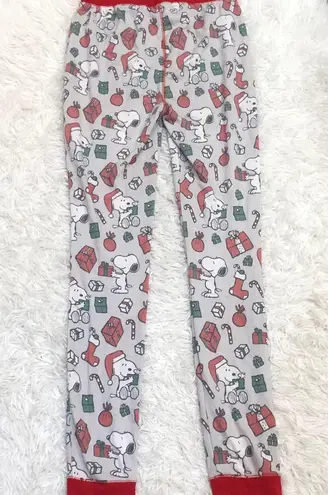 Munki Munki Peanuts Snoopy Christmas Pajama Pants Leggings Grey medium