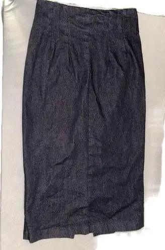 Urban Renewal midi denim skirt dark wash size small long zipper in back