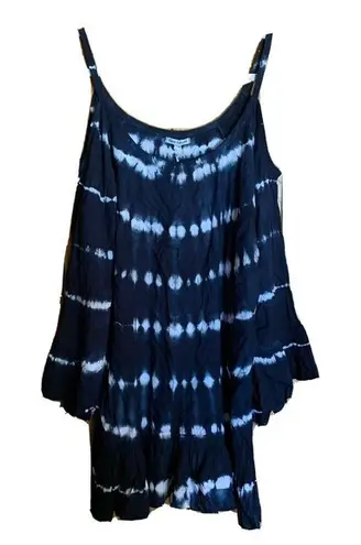 Tiare Hawaii Size Small Medium Multicolor Tie Dye Print Cold Shoulder Blouse