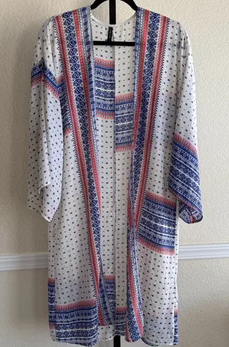 Source Unknown Boho Print Kimono Cardigan Open Front Layering Piece Lightweight Draped Size XL - Image 1