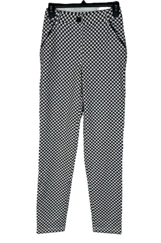 Betabrand X-Small Straight Leg Chino Pants Catstooth Cat Pull-On Pockets Stretch