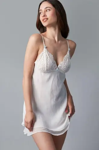 In Boom by Jonquil White Frilly Lace Lingerie Slip Dress Sz XS NEW Bridal White