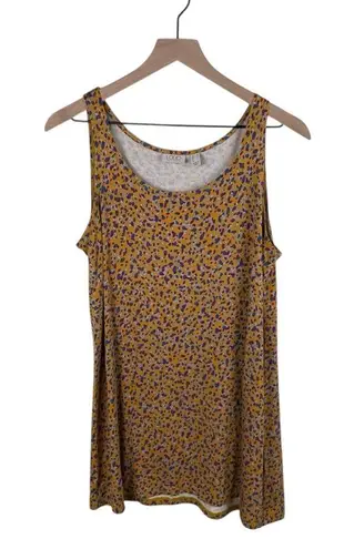 LOGO By Lori Goldstein Printed Knit Top Twin Set w/ Contrast Tank Size Medium