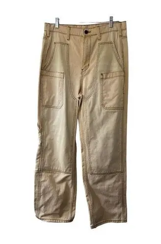 BDG  Urban Outfitters Cream Skate Utility Cargo Straight Leg Jeans Women's Sz 31