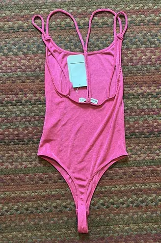 Elodie NWT BUBBLEGUM PINK STRAPPY THONG BODYSUIT