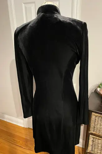 Jeanne Alexander Vintage Velvet Zip up Cover Mock Oversized Blazer Black