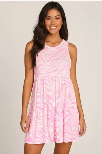 NWT AFRM LOS ANGELES Blush Pink Wave Dress Women’s Mini Sleeveless Sundress