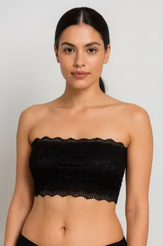 CHUNS Black Lace Bandeau Tube Top Size F