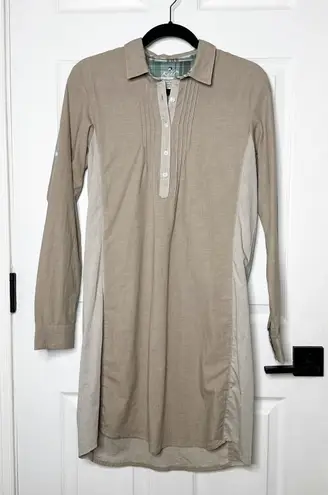 Kuhl Khiley Women's Dress Shirt Dress Beige Tencel Lyocell Organic Cotton Size S