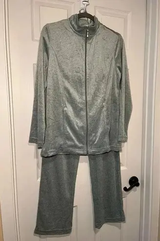 appleseed's Appleseed’s Size Medium Velour Sporty Silver Grey Cozy Soft Loungewear Set