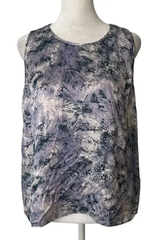margaret o'leary purple & cream silk tank top size S
