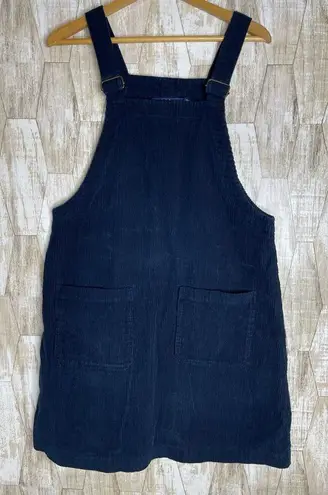 Vintage D.P.S New York Bib Jumper Dress Women's Size L Blue Corduroy Sleeveless Size L