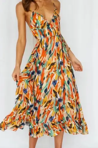 Commense Printed Cami Midi Dress S NWT