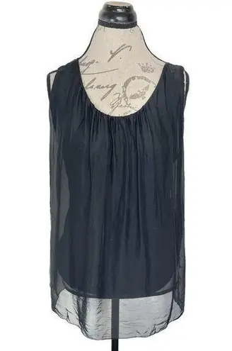 Pinto Ranch Silk Tank Top Womens Black Western Made in Italy Ajah Size Medium