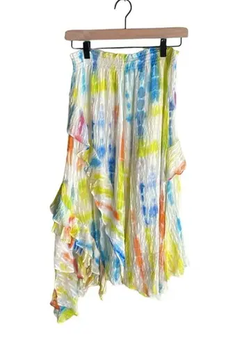 Tanya Taylor Teresa Silk Tie Dye Skirt