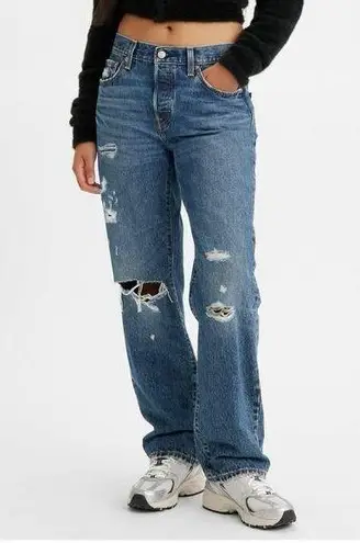 Levi’s 501 ‘90s Distressed Button Fly Straight Jean 33x30 Women’s Blue A19590010 Size 33