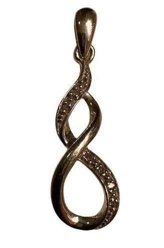 infinity Sterling  symbol with diamond chips