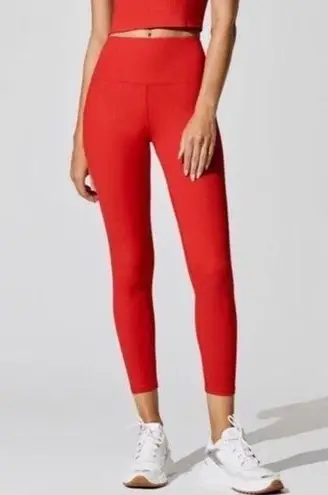 Carbon 38 Ribbed 7/8 Leggings Red Size XS