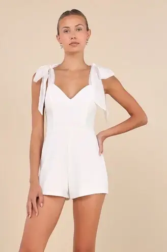 Lulus Certainly Aglow White Organza Pearl Tie