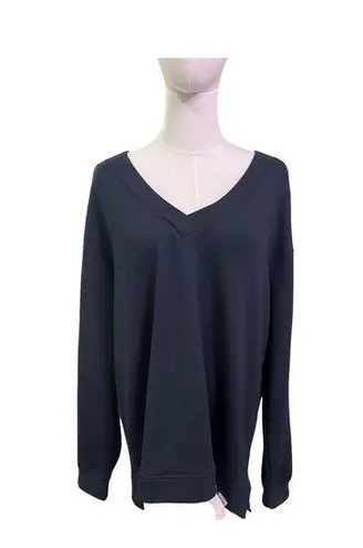 Orvis Classic Collection V Neck Pullover Navy Sweatshirt Women’s Size Large Soft