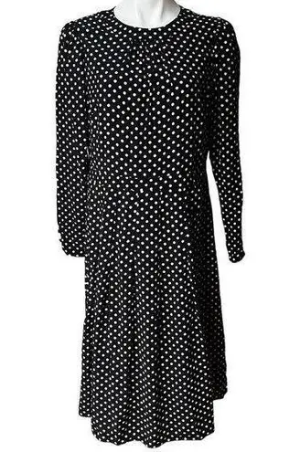 NWT, Boden Glorious British Style Polka Dot Dress Button Skirt Black Size 10