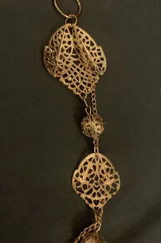 New Metal Gold Leaf Necklace & Earring Jewelry Set