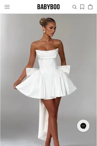 Babyboo Trinity Satin White Mini Dress