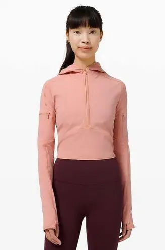 Lululemon Break A Trail 1/2 Zip Pink Pastel Hoodie Size 2