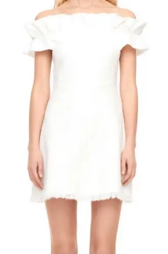 Rebecca Taylor White Off Shoulder Dress - Ruffle