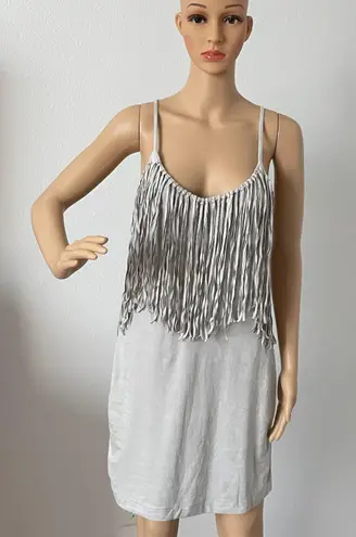 Decree NWT Gray Suede Feel Fringe Mini Tank Dress