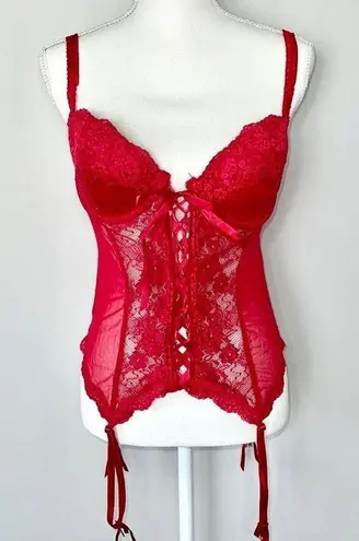 Delicates Vintage red Corset Bustier
