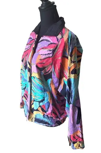 Vintage 80s 90s Olympic Korea Reversible colorful abstract paint Jacket Small
